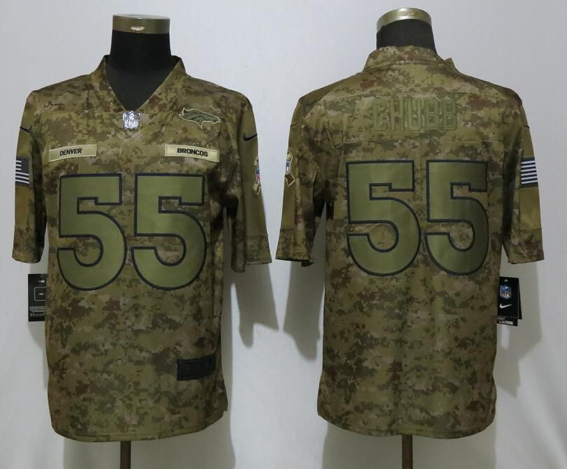 Men Denver Broncos #55 Chubb Nike Camo Salute to Service Limited NFL Jerseys